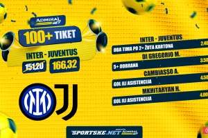 AdmiralBet 100+ tiket - "Derbi Italije za kvotu 166,32!